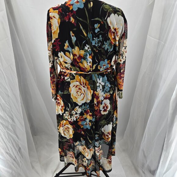 725-14 Connected Apparel Elegant Floral Mesh Faux Wrap dress Size 18W - Picture 5 of 9